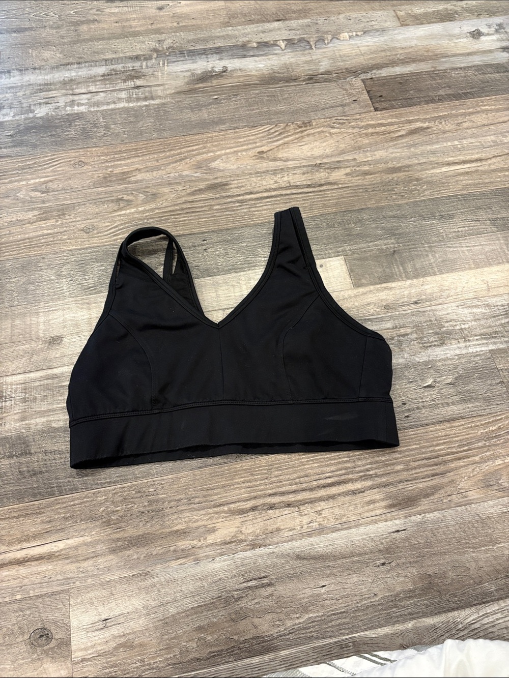 all in motion Black V-Neck Light Support Sports Bra